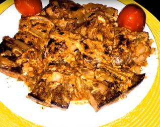 Печень свиная со сметаной