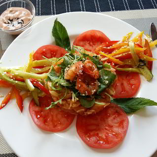 Имбирный плов с креветками