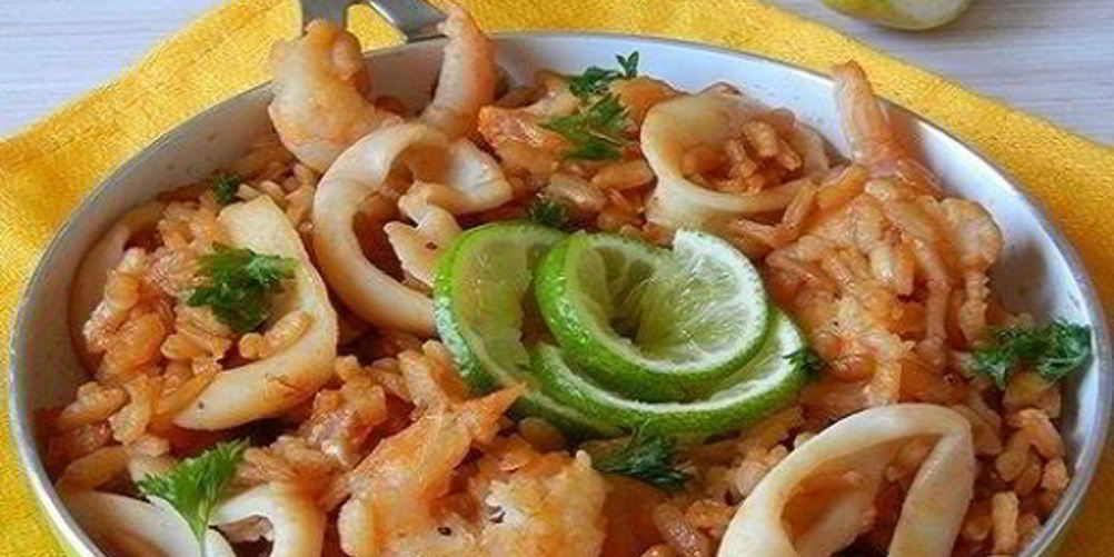 Рецепт паэлья с кальмарами