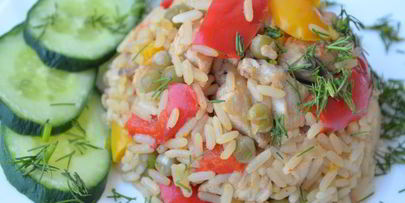 паэлья с курицей и овощами