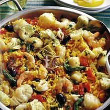 Рецепт Паэлья с рыбой и креветками