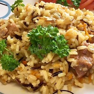 Плов из дикого риса с мясом