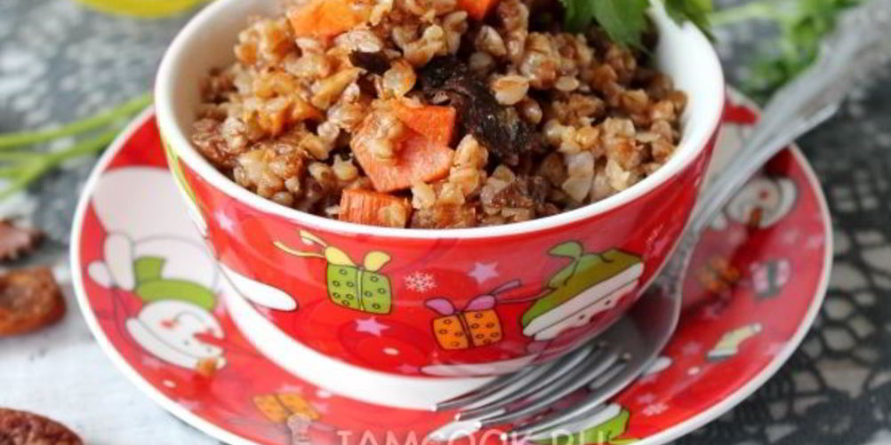 Рецепт плов из гречки с грибами и орехами