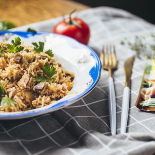 Плов с баклажанами