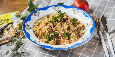 плов с баклажанами