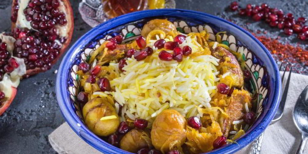 Рецепт плов с бараниной, каштанами и гранатом говурма