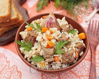 Плов с говядиной на сковороде