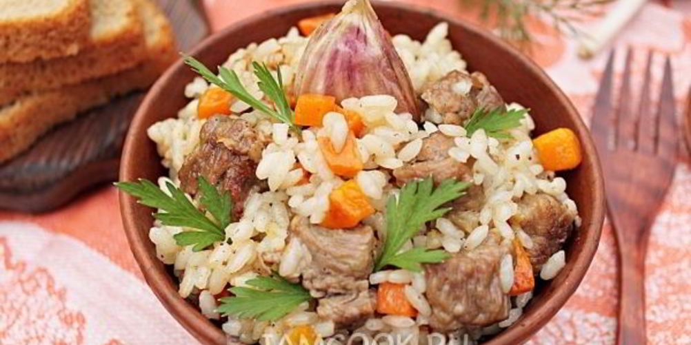 Рецепт плов с говядиной на сковороде