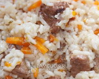 Плов с говядиной в казане