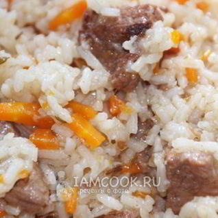 Плов с говядиной в казане