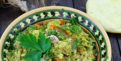 плов с грибами в мультиварке