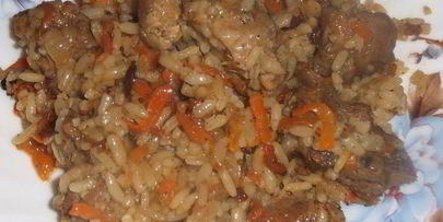 плов с гузками индейки