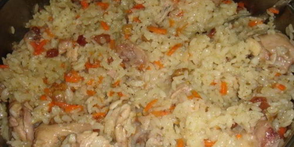 Рецепт плов с курицей и изюмом