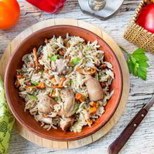 Рецепт Плов с курицей и лисичками