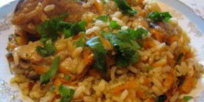 плов с курицей в утятнице