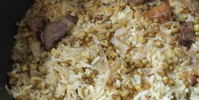 плов с машем и телятиной