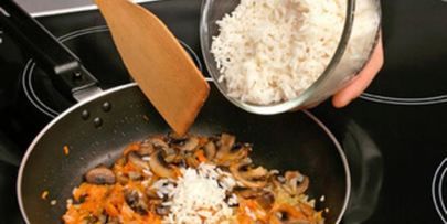 плов с шампиньонами