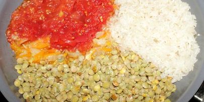 полезный плов с чечевицей