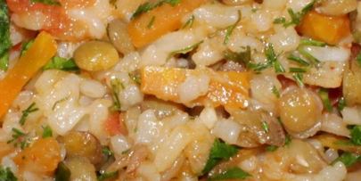 полезный плов с чечевицей