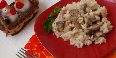 шила-плов с шампиньонами