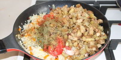 турецкий плов с баклажанами