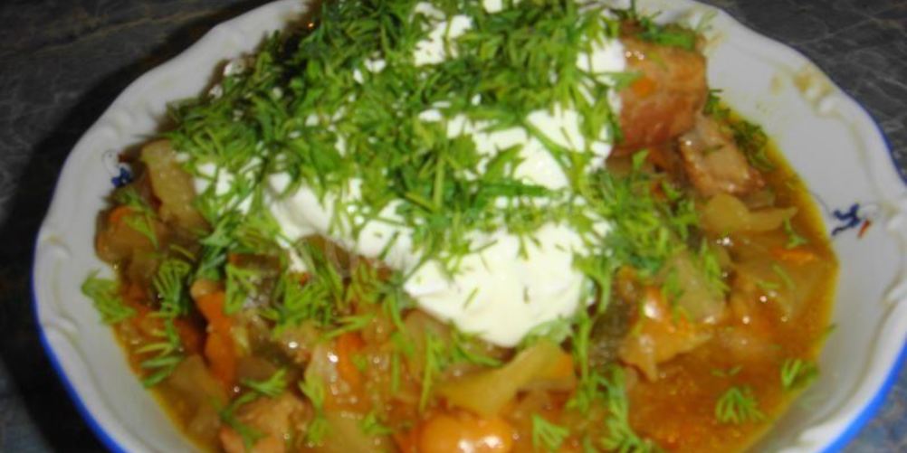 Рецепт годзя овощное рагу с мясом свинины