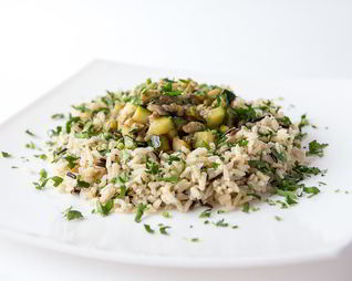 Грибное рагу с диким рисом