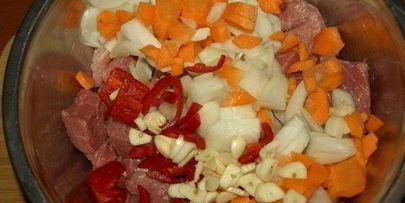 казаречче с рагу из говядины