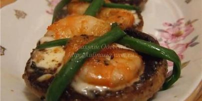 креветки в шляпе со сливочным сыром