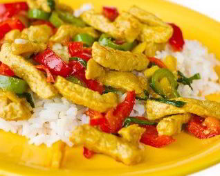 Куриное рагу с грибами и перцами