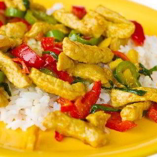 Куриное рагу с грибами и перцами