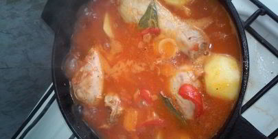 летнее рагу с курицей