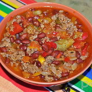 Мексиканское рагу с мясным фаршем и фасолью