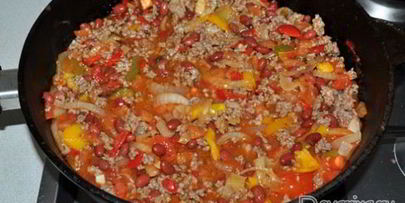 мексиканское рагу с мясным фаршем и фасолью