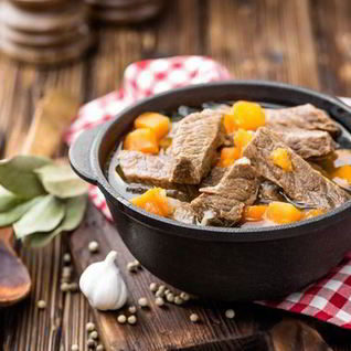 Овощное рагу с филе миньон