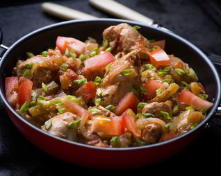 Овощное рагу с курицей и баклажанами