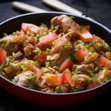 Рецепт Овощное рагу с курицей и баклажанами