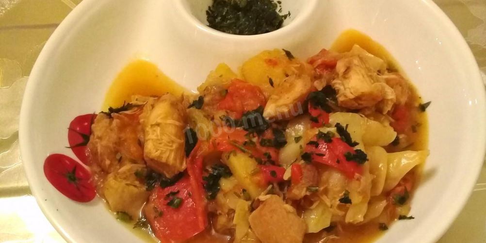 Рецепт овощное рагу с курицей