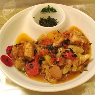 Овощное рагу с курицей