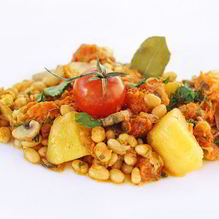 Рецепт Пестрое картофельное рагу с тыквой, грибами и фасолью