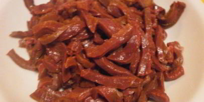 рагу из сердца с вялеными помидорами