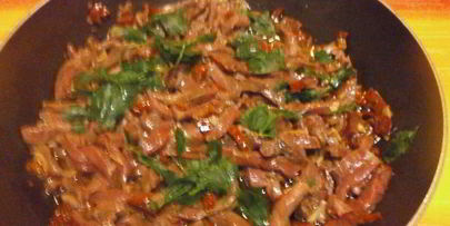 рагу из сердца с вялеными помидорами