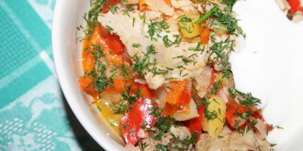 Рецепт рагу из свинины с овощами в мультиварке