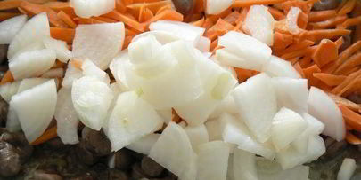 рагу с куриными сердцами под крышечкой