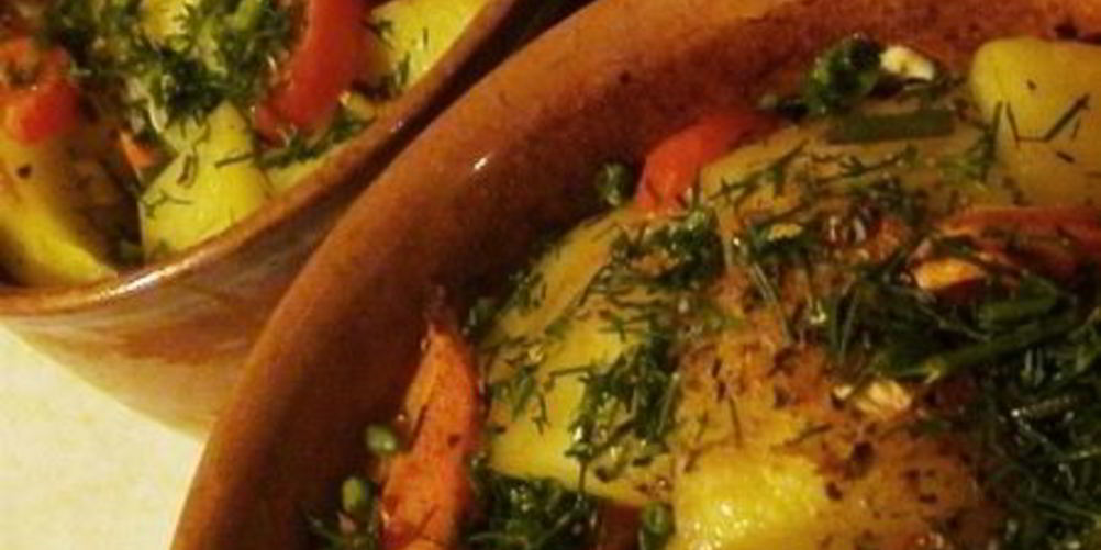 Рецепт рагу с курицей и овощами в горшочке