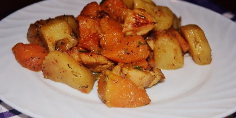 Рецепт рагу с курицей в мультиварке