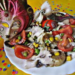 Рагу с морскими гребешками и пастой фарфалле Венецианский карнавал