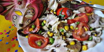 рагу с морскими гребешками и пастой фарфалле венецианский карнавал