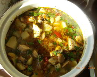 Рагу с мясом, грибами и овощами