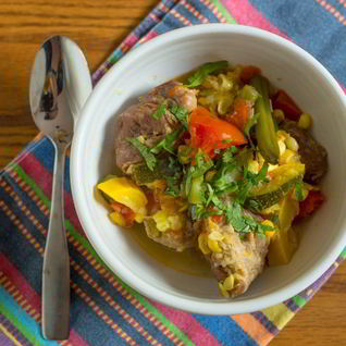 Рагу со свининой и кабачками